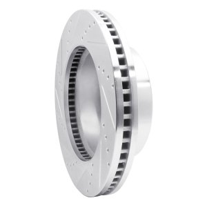 Dodge Ram 3500 Brake Rotor (1) - Front Right - R1 Concepts - Drilled & Slotted - Silver - `09-`25